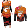Custom Giants Football Couples Matching Long Sleeve Bodycon Dress and Long Sleeve Button Shirt ANZAC Lest We Forget