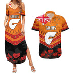 Custom Giants Football Couples Matching Summer Maxi Dress and Hawaiian Shirt ANZAC Lest We Forget