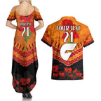 Custom Giants Football Couples Matching Summer Maxi Dress and Hawaiian Shirt ANZAC Lest We Forget