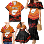Custom Giants Football Family Matching Mermaid Dress and Hawaiian Shirt ANZAC Lest We Forget