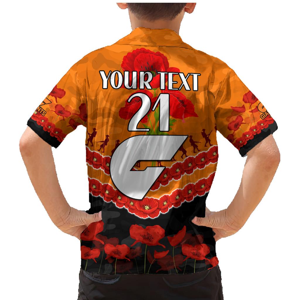 Custom Giants Football Family Matching Mermaid Dress and Hawaiian Shirt ANZAC Lest We Forget