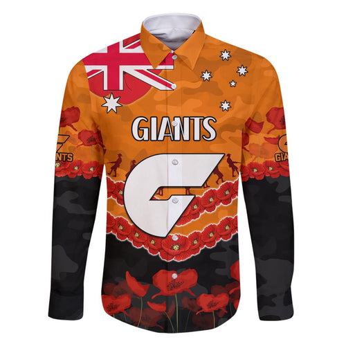 Custom Giants Football Family Matching Off Shoulder Short Dress and Hawaiian Shirt ANZAC Lest We Forget