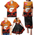 Custom Giants Football Family Matching Puletasi and Hawaiian Shirt ANZAC Lest We Forget