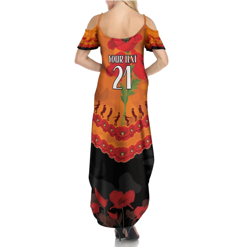 Custom Giants Football Family Matching Summer Maxi Dress and Hawaiian Shirt ANZAC Lest We Forget