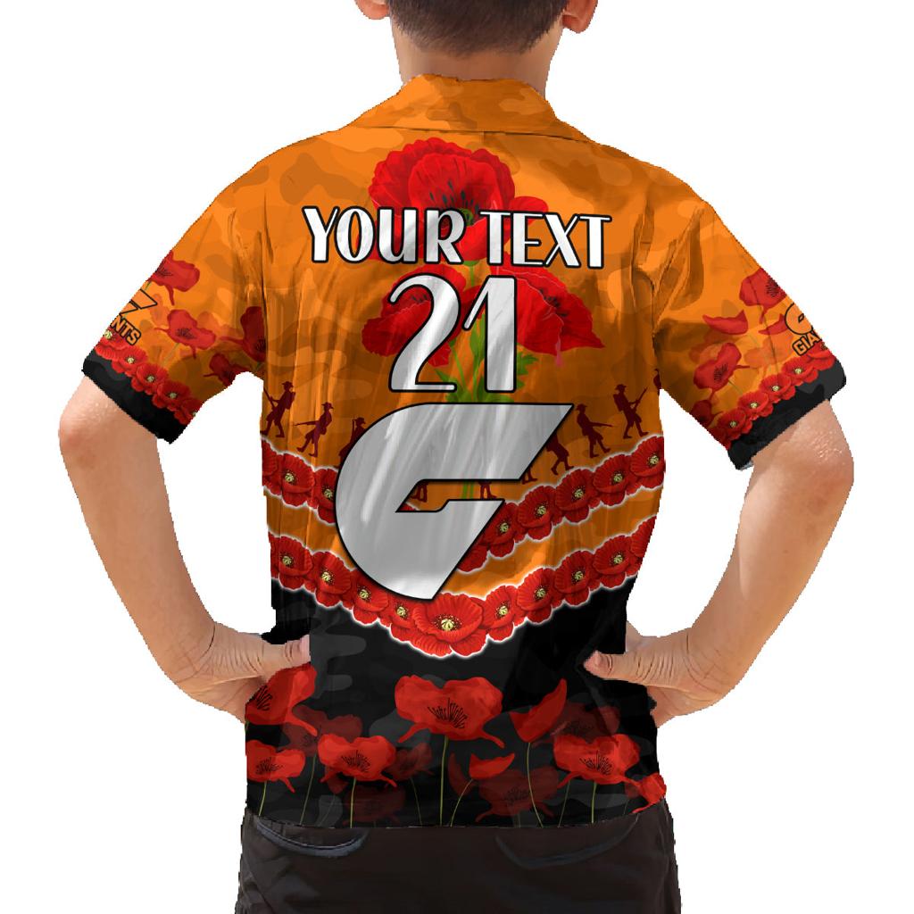 Custom Giants Football Family Matching Tank Maxi Dress and Hawaiian Shirt ANZAC Lest We Forget