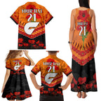 Custom Giants Football Family Matching Tank Maxi Dress and Hawaiian Shirt ANZAC Lest We Forget
