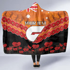 Custom Giants Football Hooded Blanket ANZAC Lest We Forget