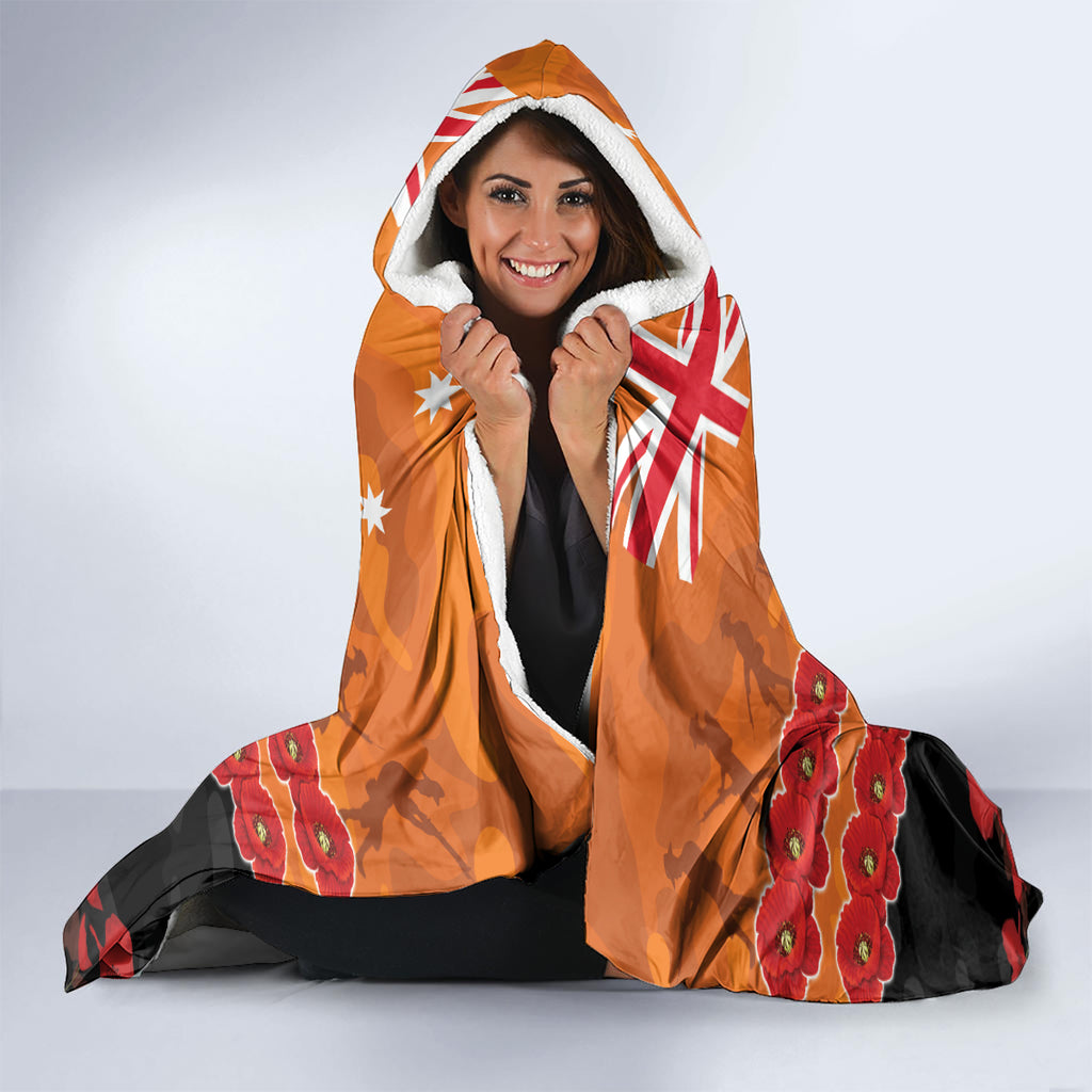 Custom Giants Football Hooded Blanket ANZAC Lest We Forget