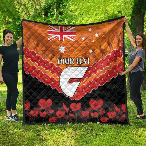 Custom Giants Football Quilt ANZAC Lest We Forget