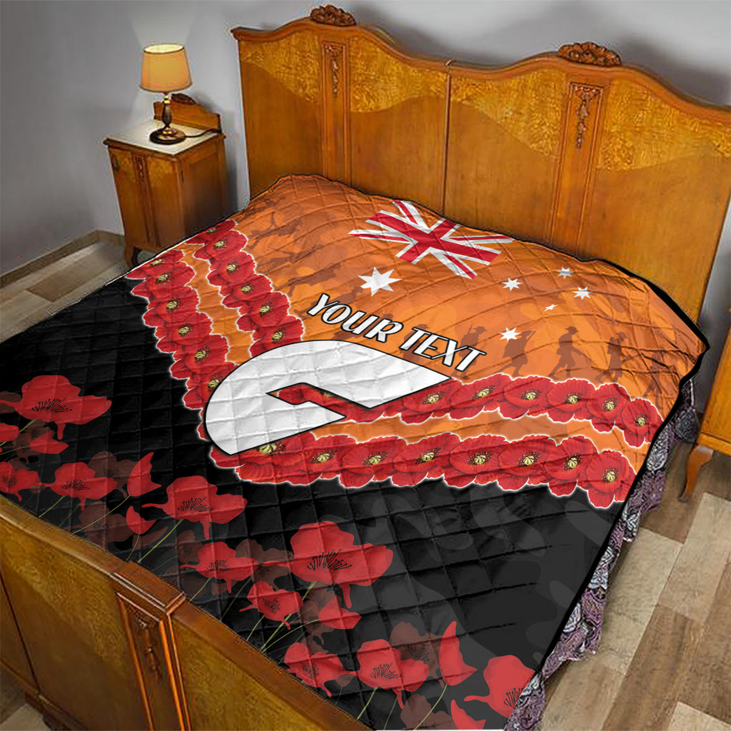 Custom Giants Football Quilt ANZAC Lest We Forget