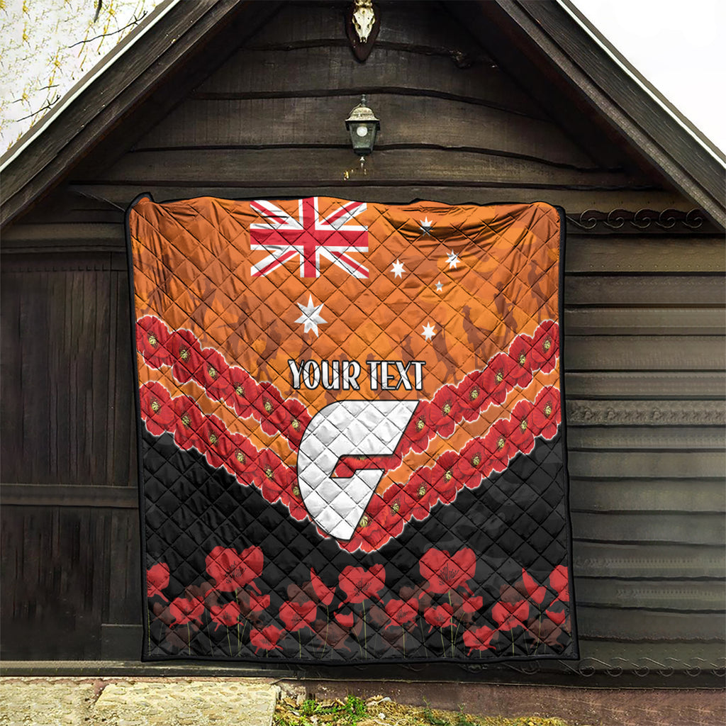 Custom Giants Football Quilt ANZAC Lest We Forget