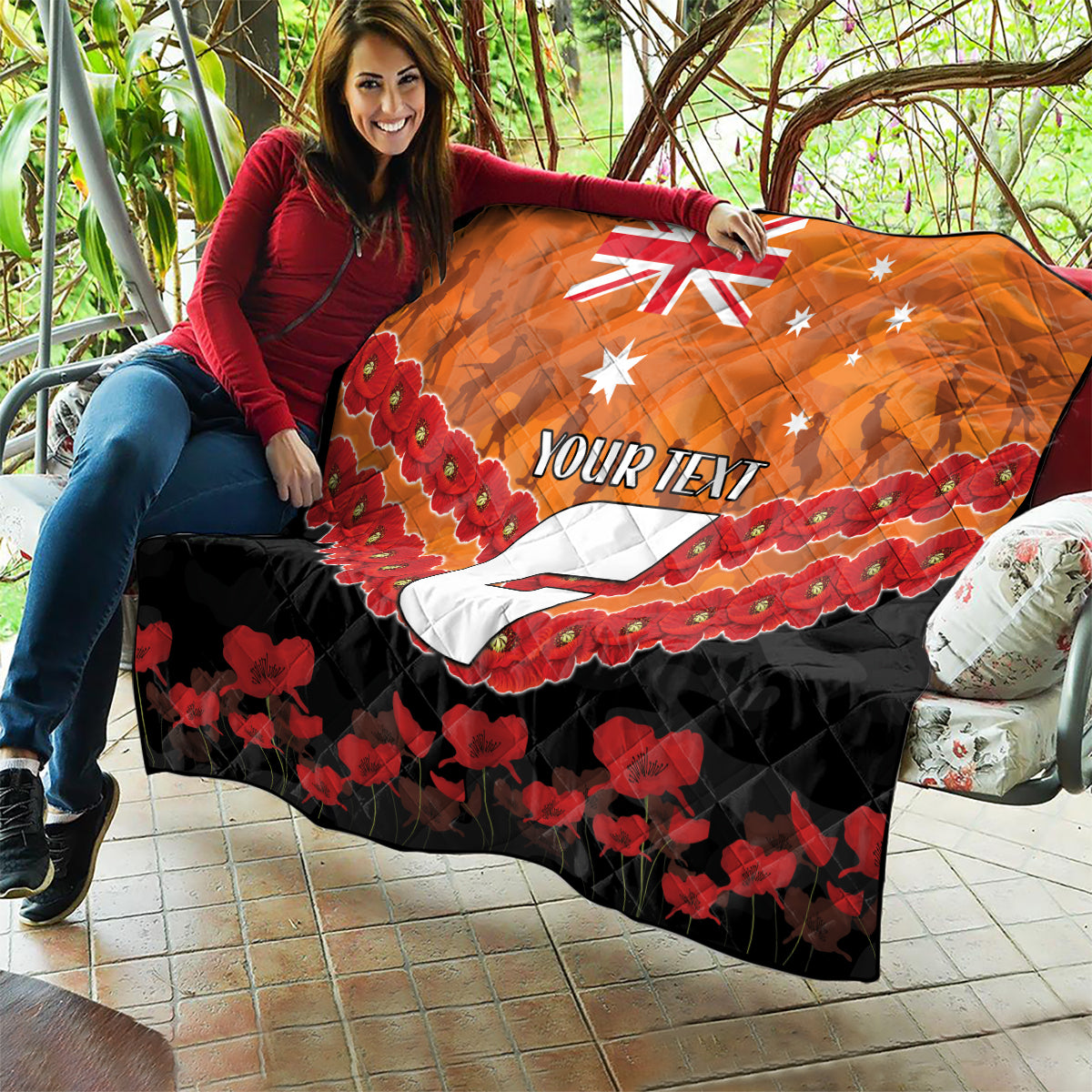 Custom Giants Football Quilt ANZAC Lest We Forget