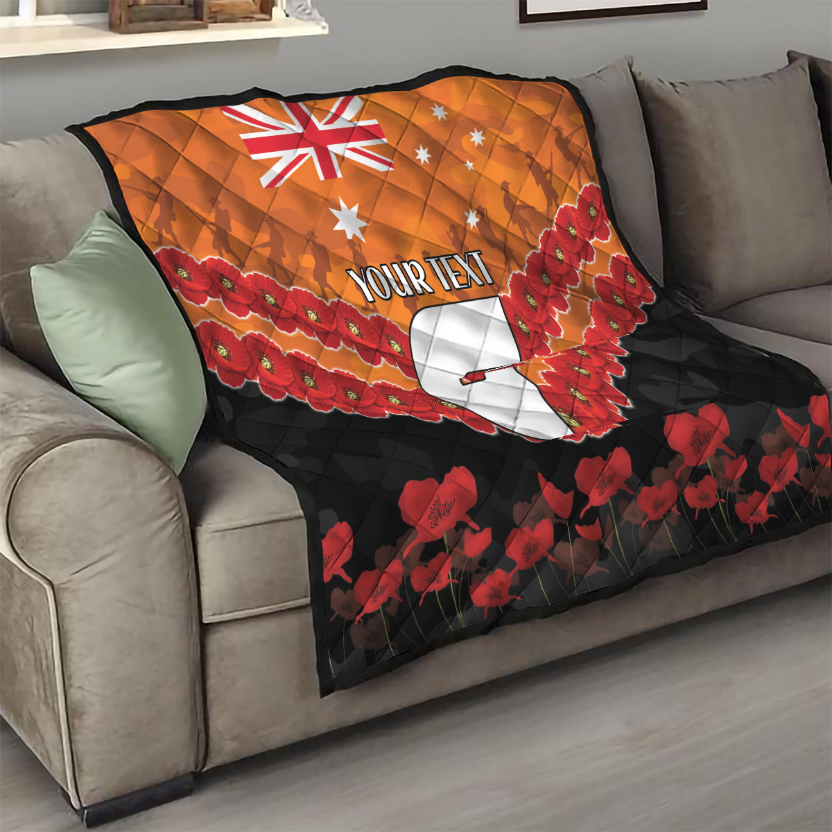 Custom Giants Football Quilt ANZAC Lest We Forget