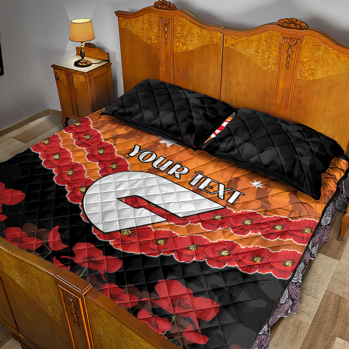 Custom Giants Football Quilt Bed Set ANZAC Lest We Forget