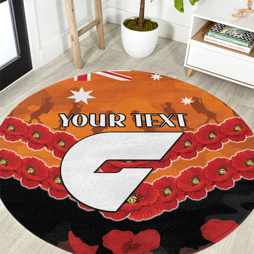 Custom Giants Football Round Carpet ANZAC Lest We Forget