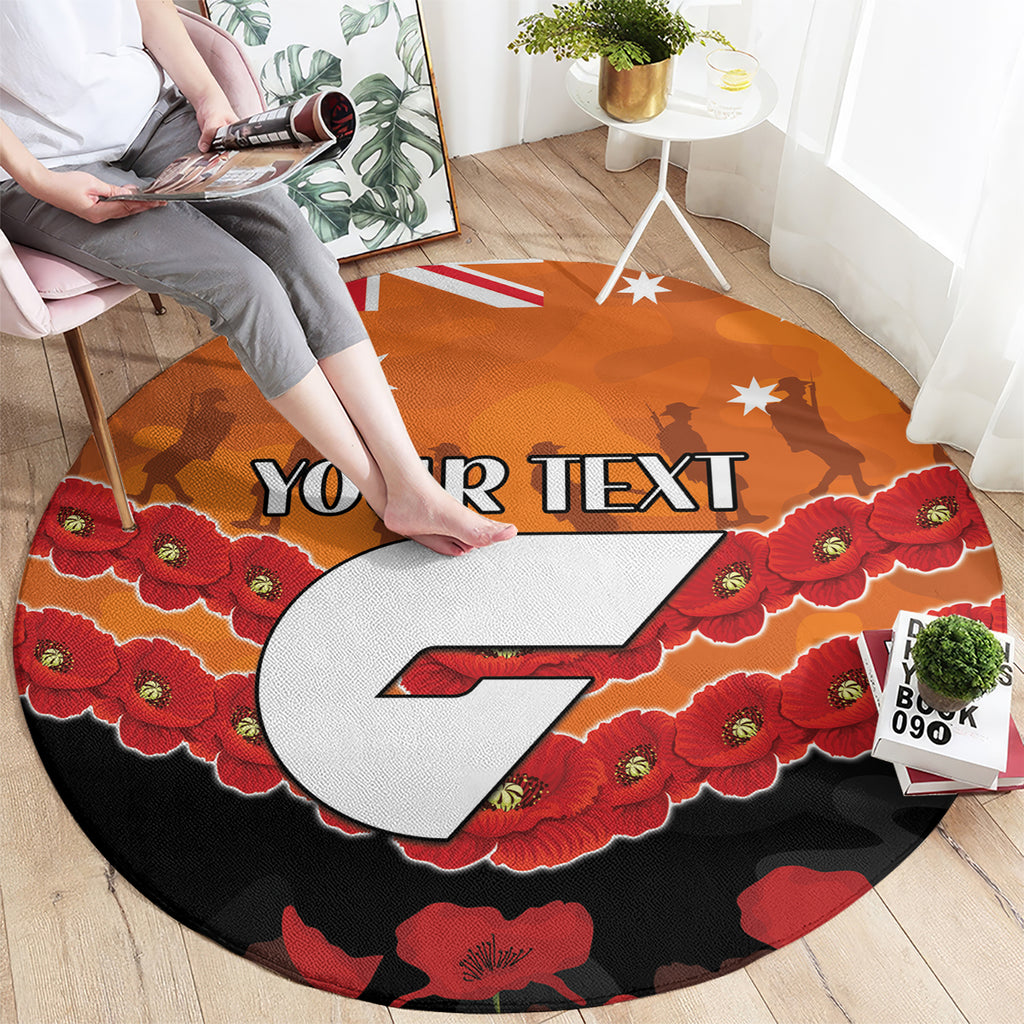 Custom Giants Football Round Carpet ANZAC Lest We Forget