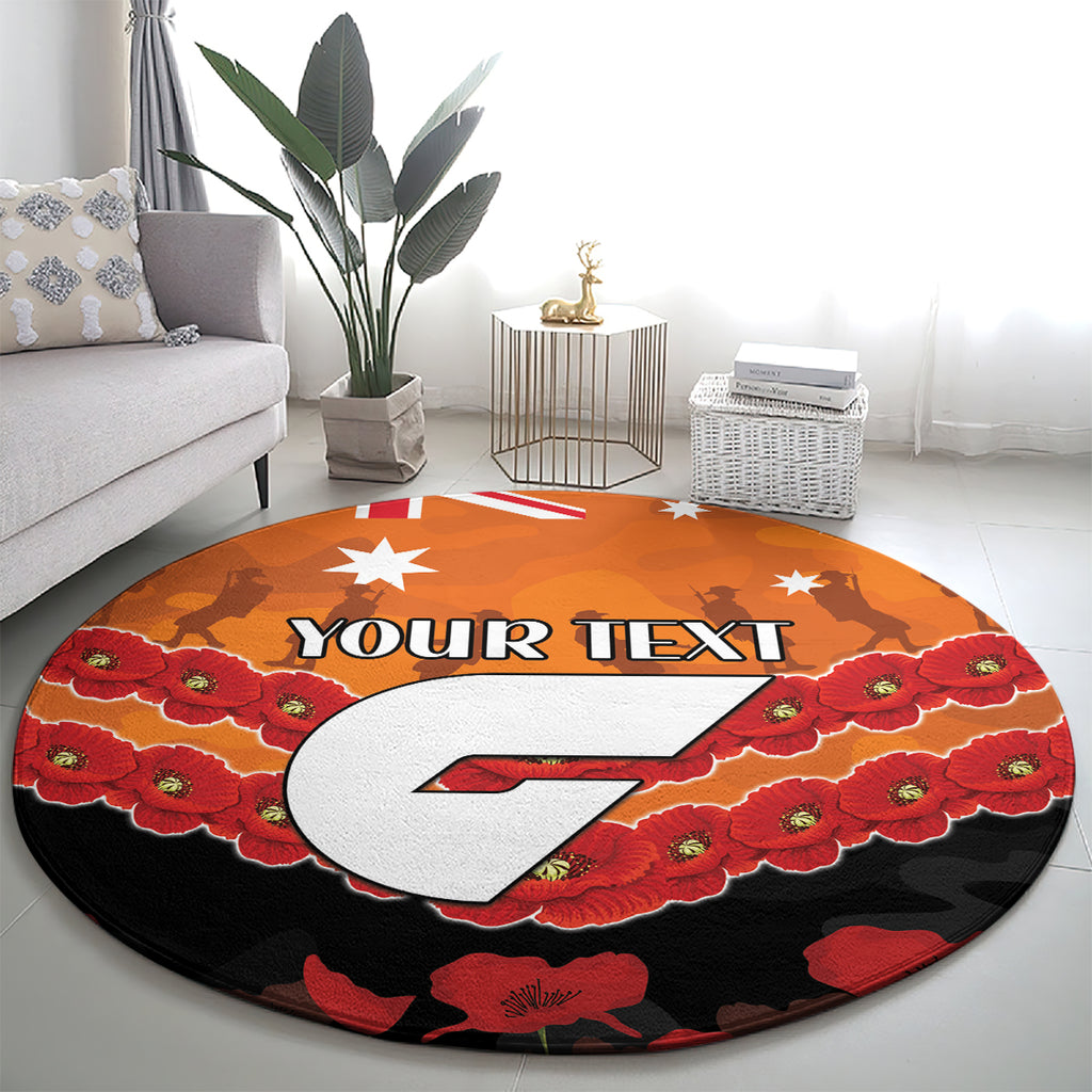 Custom Giants Football Round Carpet ANZAC Lest We Forget