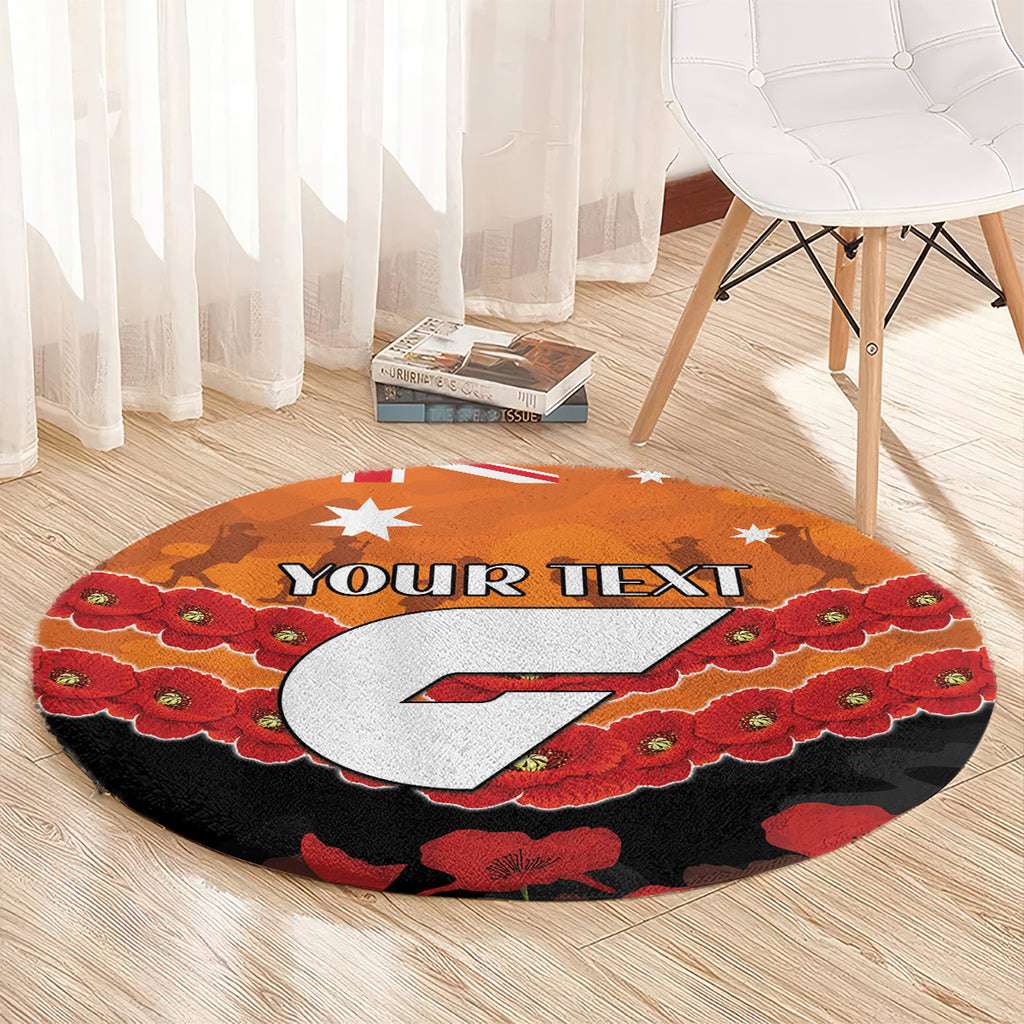Custom Giants Football Round Carpet ANZAC Lest We Forget