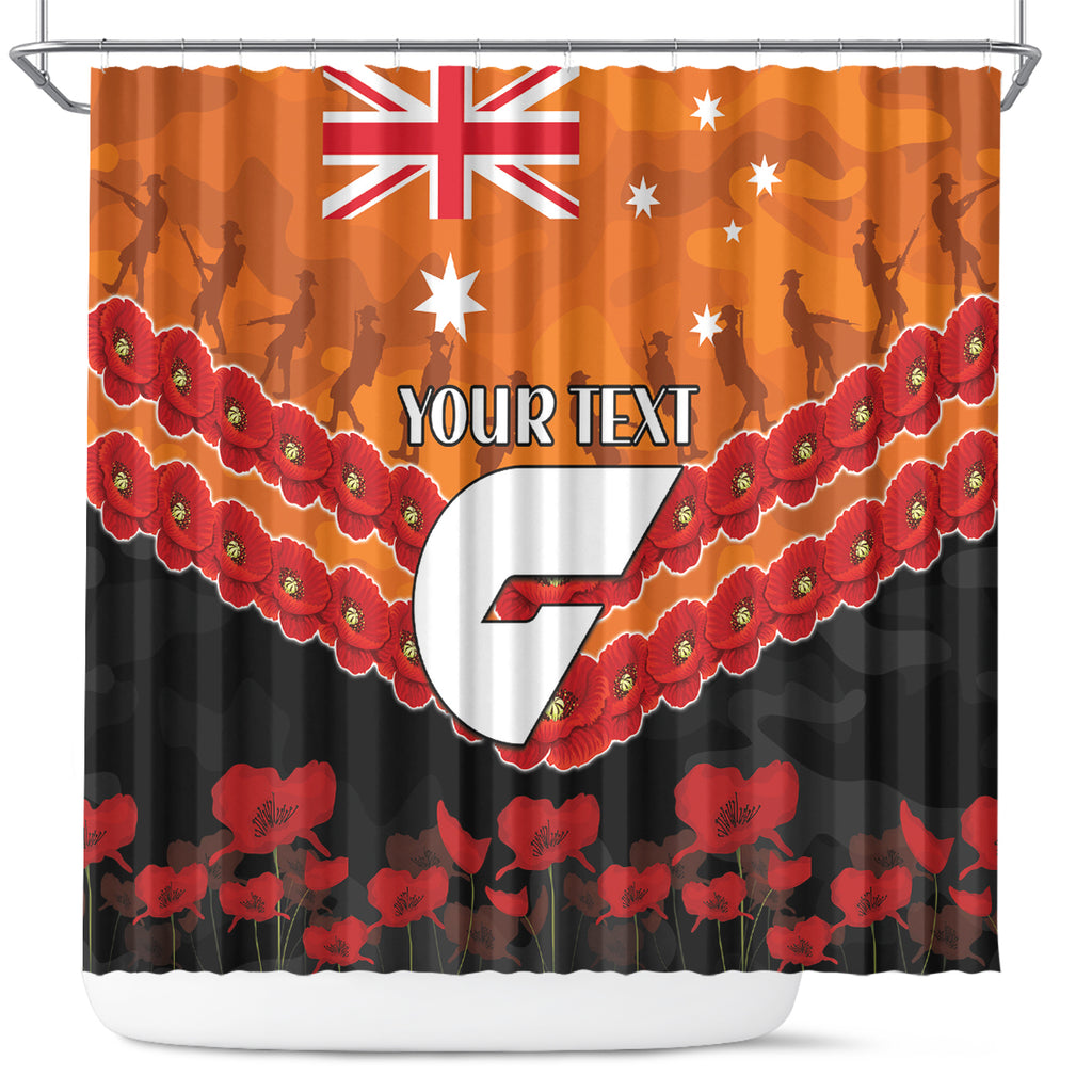 Custom Giants Football Shower Curtain ANZAC Lest We Forget
