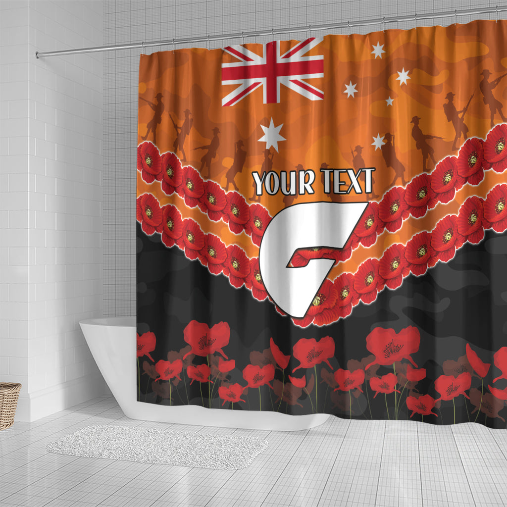 Custom Giants Football Shower Curtain ANZAC Lest We Forget