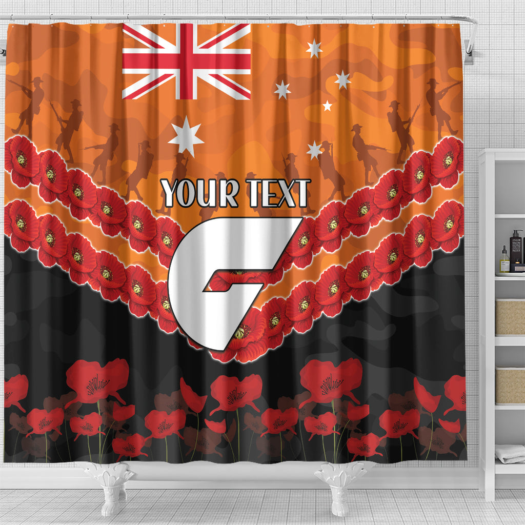 Custom Giants Football Shower Curtain ANZAC Lest We Forget