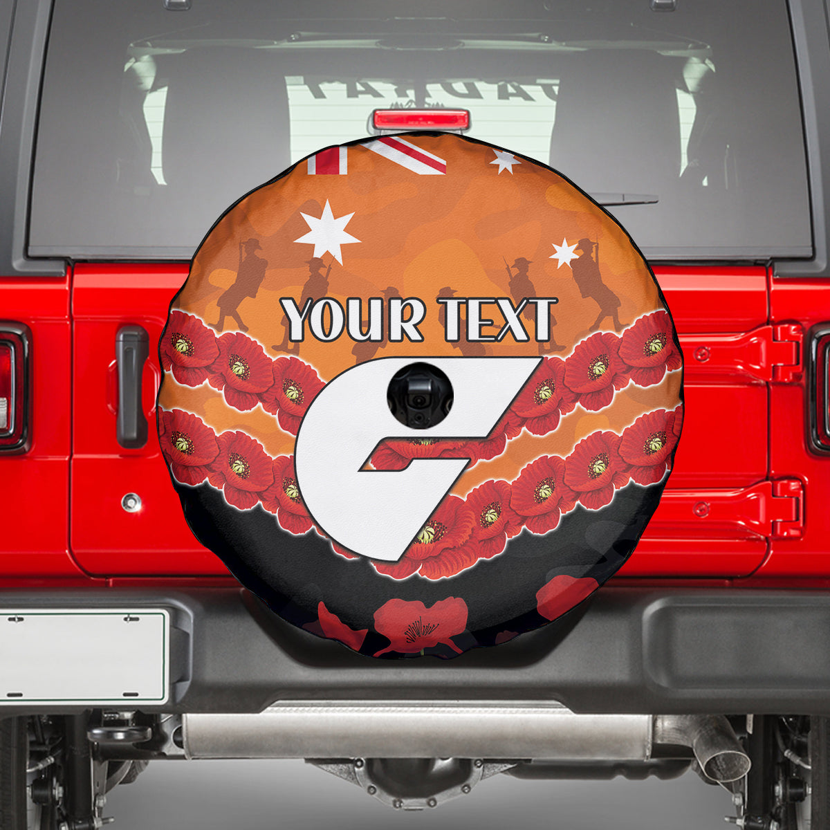 Custom Giants Football Spare Tire Cover ANZAC Lest We Forget
