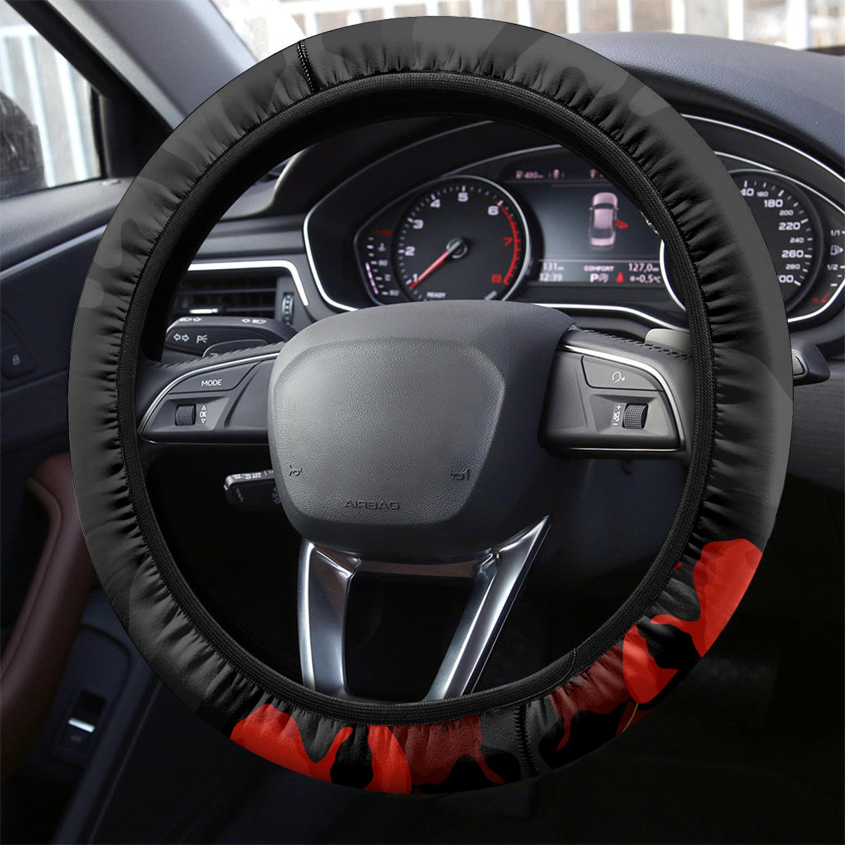Custom Giants Football Steering Wheel Cover ANZAC Lest We Forget