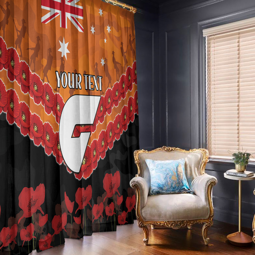 Custom Giants Football Window Curtain ANZAC Lest We Forget
