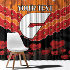 Custom Giants Football Window Curtain ANZAC Lest We Forget