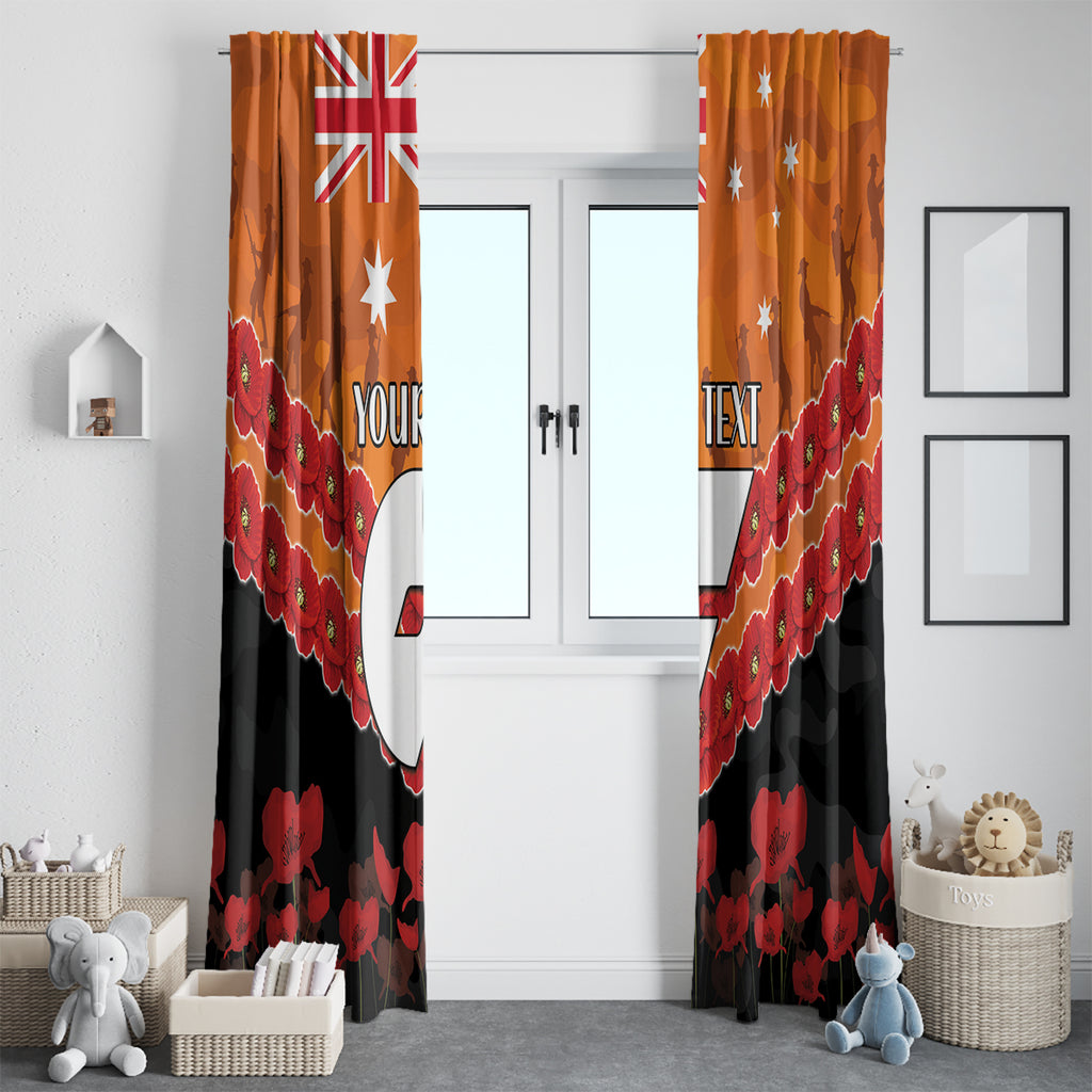 Custom Giants Football Window Curtain ANZAC Lest We Forget