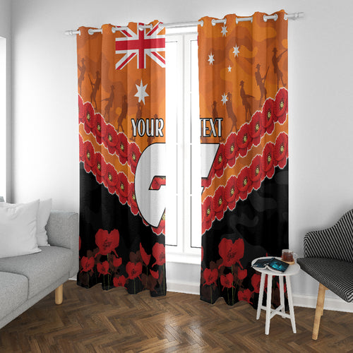 Custom Giants Football Window Curtain ANZAC Lest We Forget