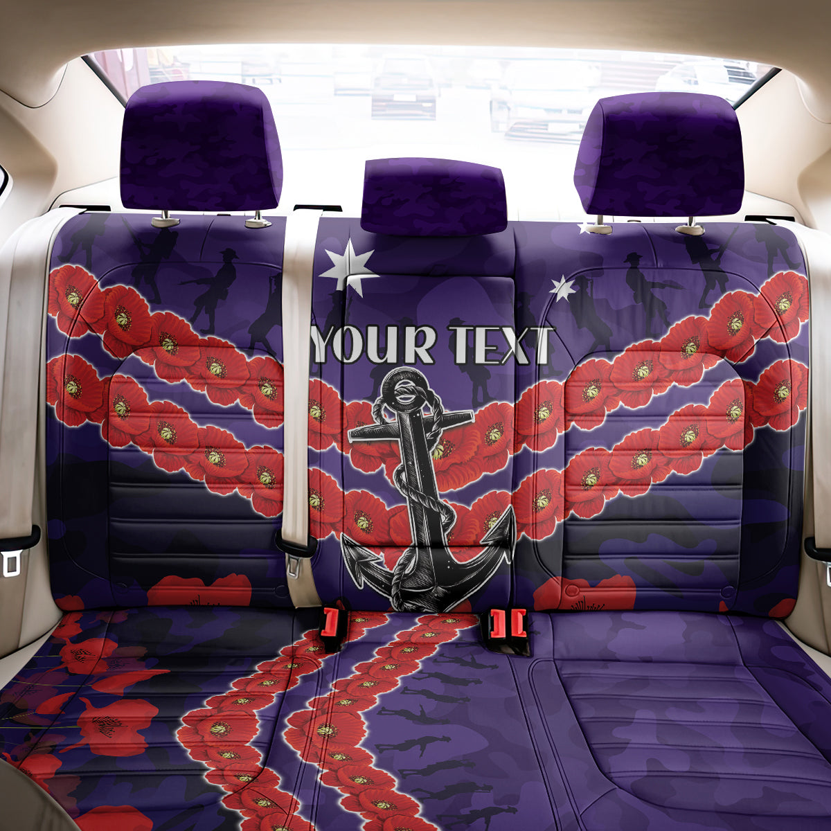 Custom Dockers Football Back Car Seat Cover ANZAC Lest We Forget