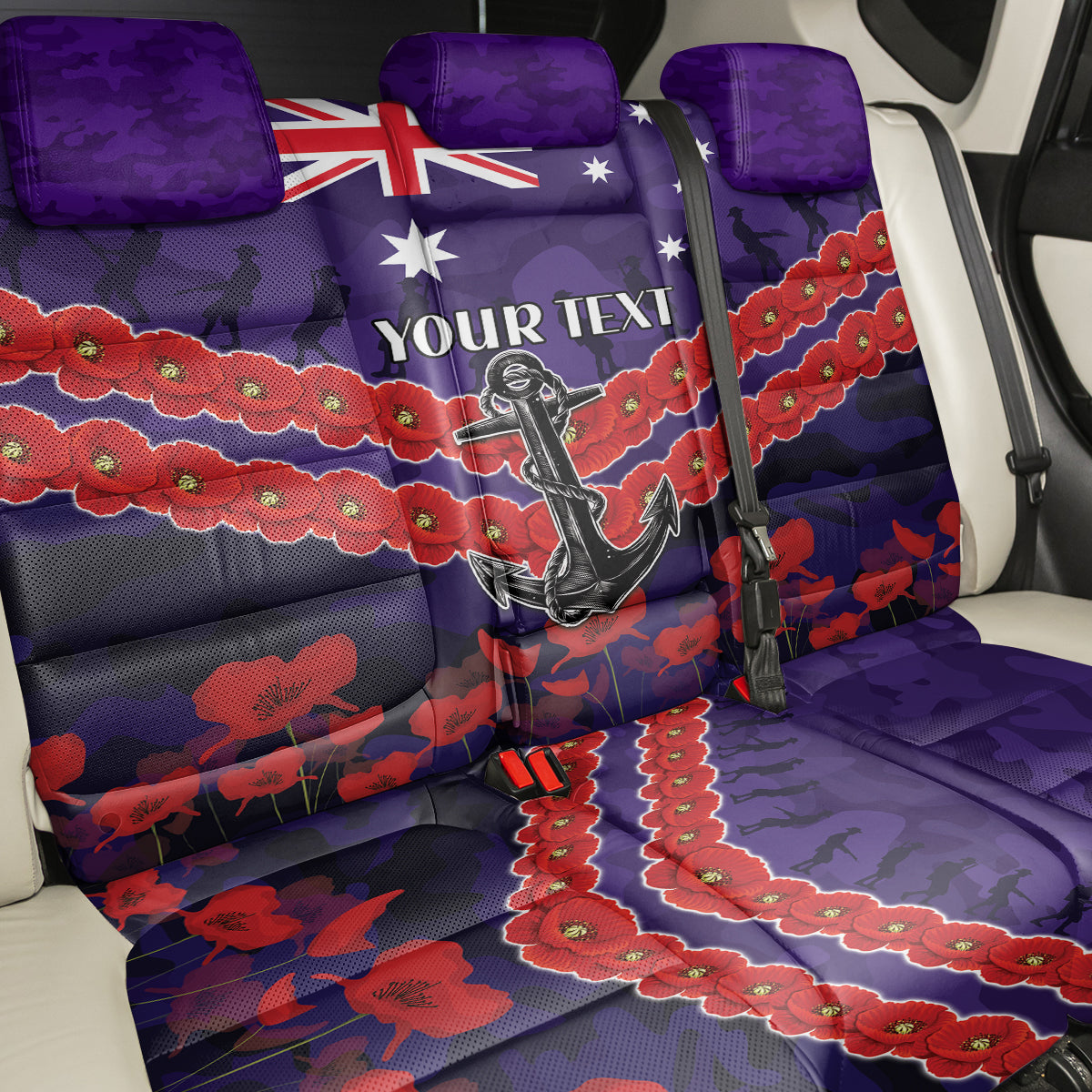 Custom Dockers Football Back Car Seat Cover ANZAC Lest We Forget