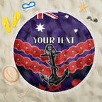 Custom Dockers Football Beach Blanket ANZAC Lest We Forget