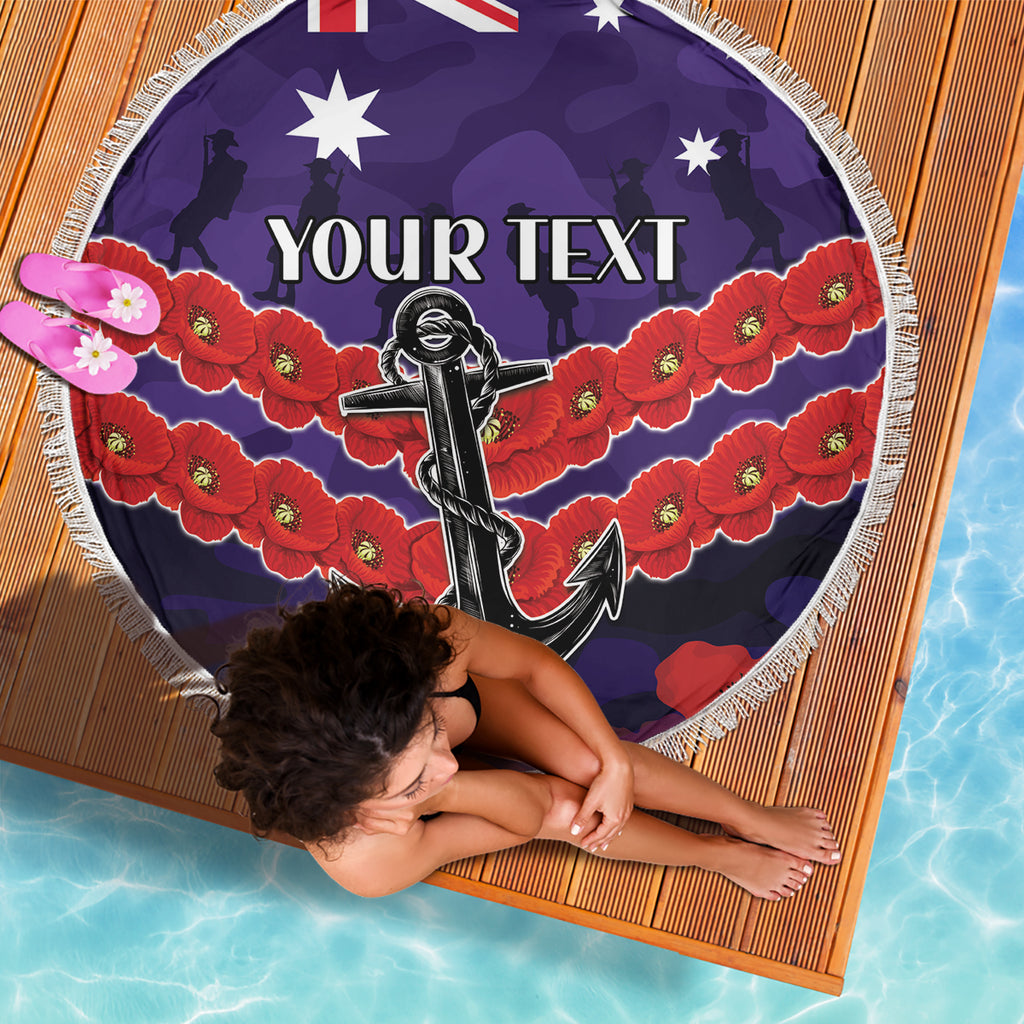 Custom Dockers Football Beach Blanket ANZAC Lest We Forget