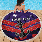 Custom Dockers Football Beach Blanket ANZAC Lest We Forget