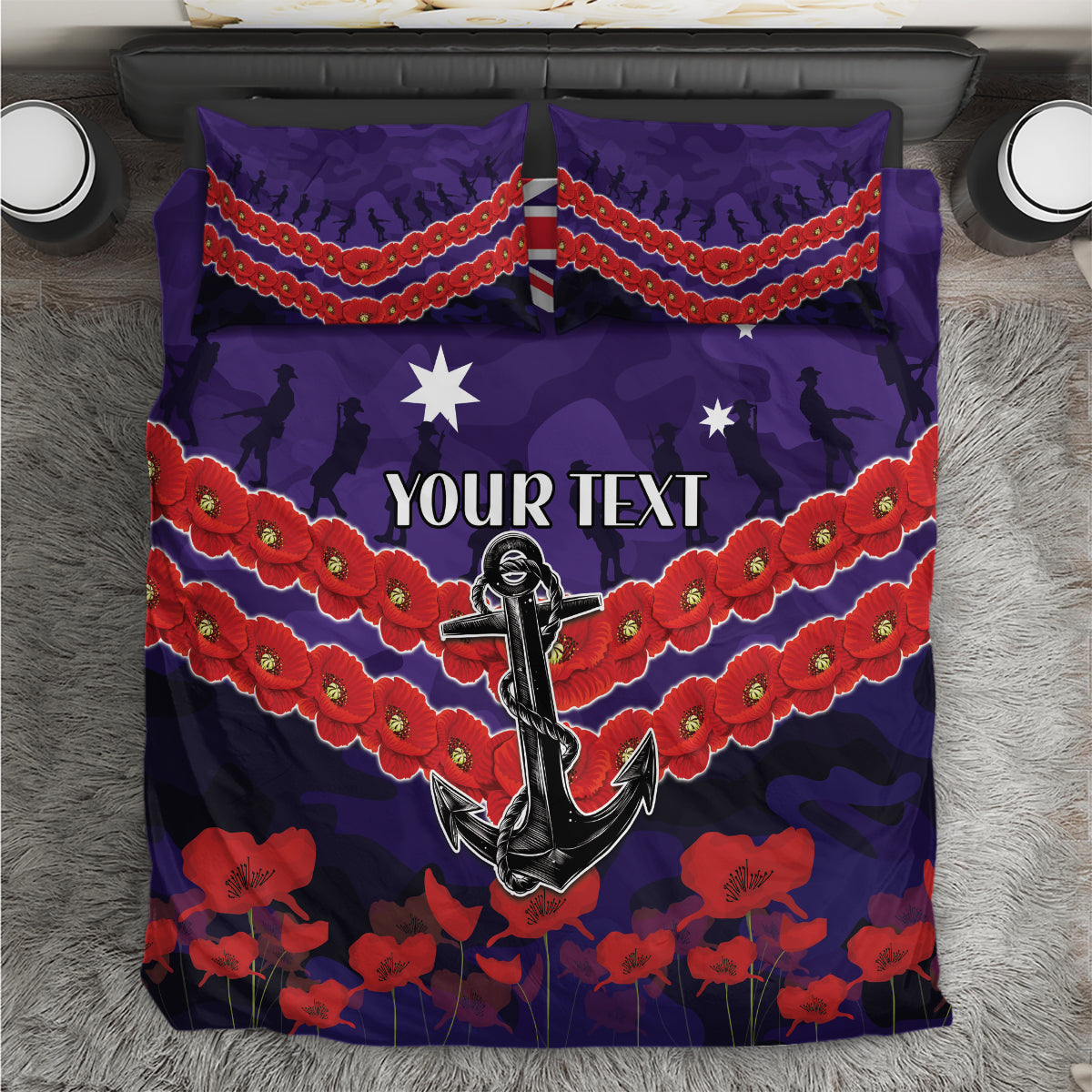 Custom Dockers Football Bedding Set ANZAC Lest We Forget