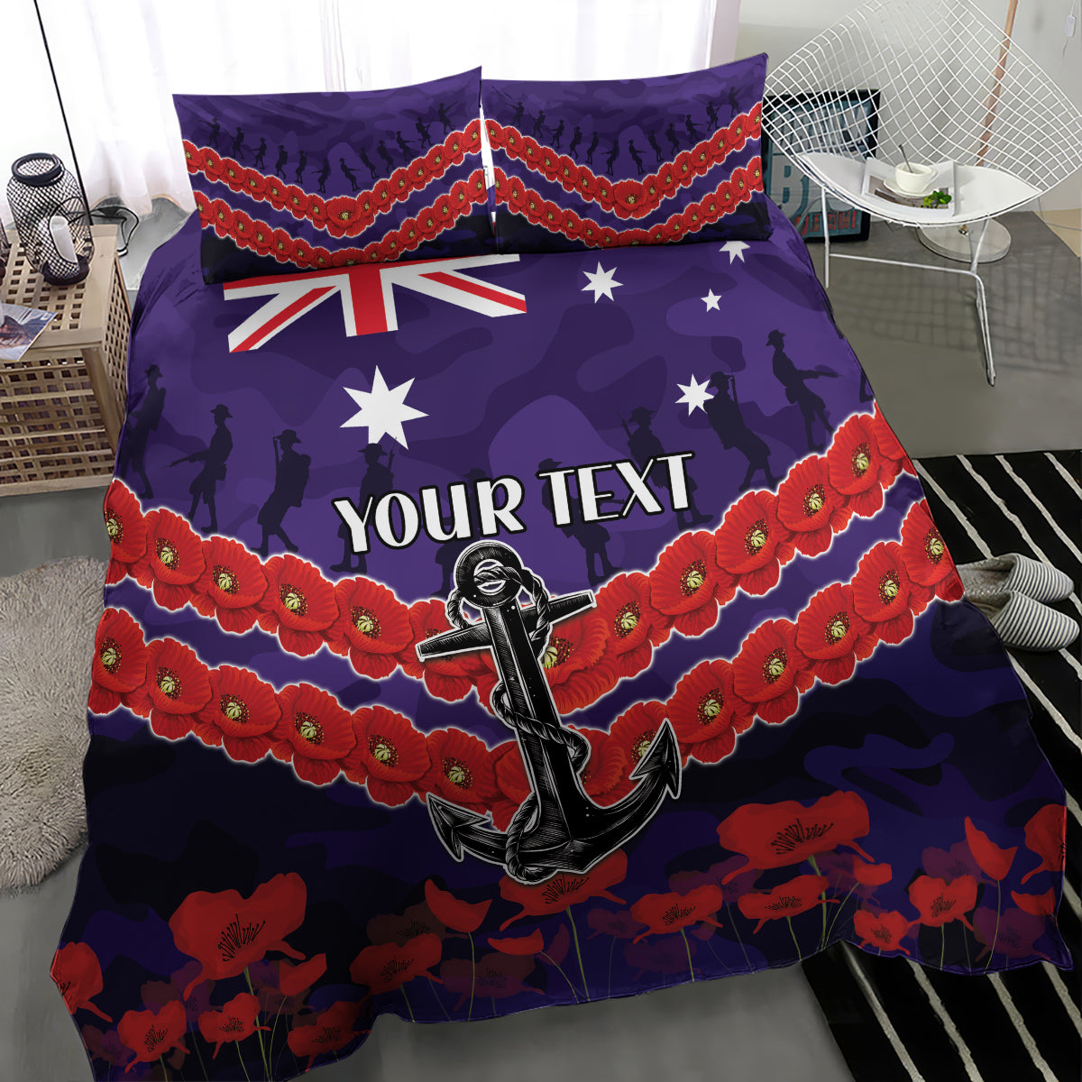Custom Dockers Football Bedding Set ANZAC Lest We Forget