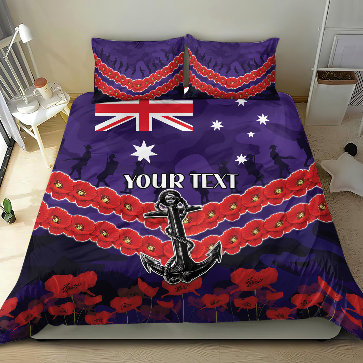 Custom Dockers Football Bedding Set ANZAC Lest We Forget