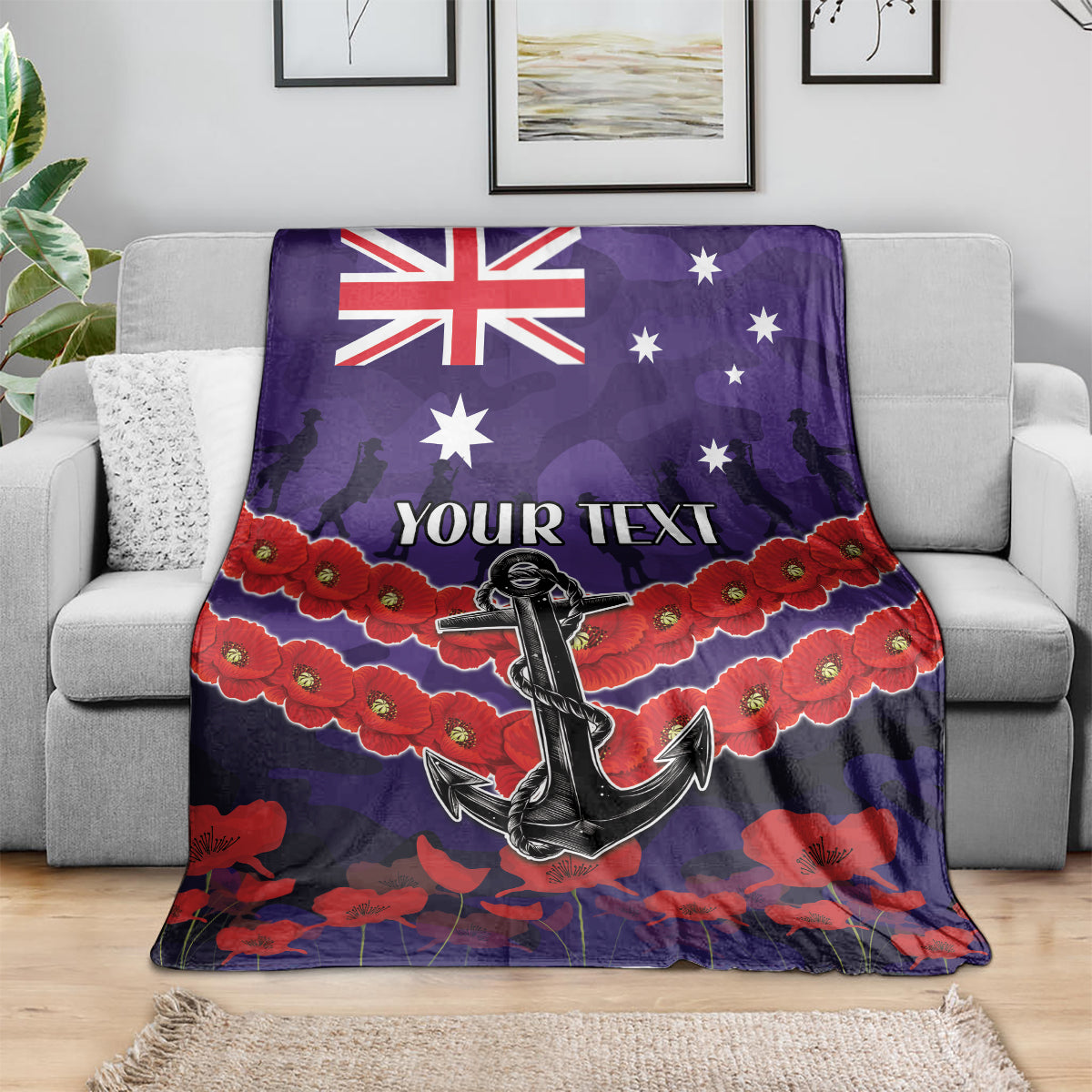 Custom Dockers Football Blanket ANZAC Lest We Forget