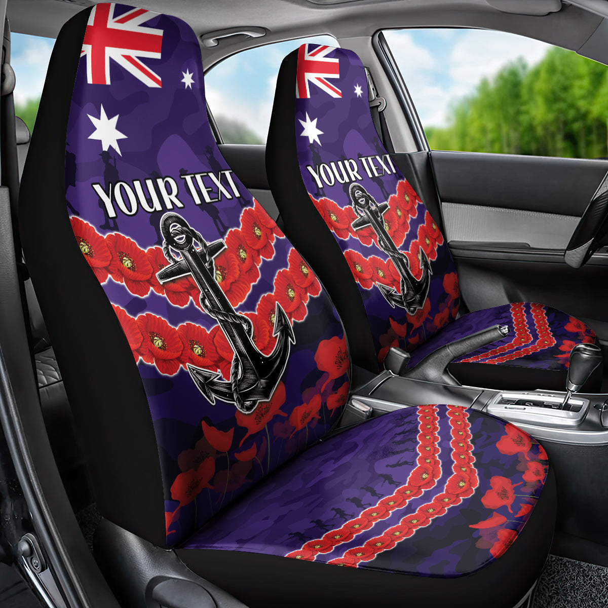 Custom Dockers Football Car Seat Cover ANZAC Lest We Forget