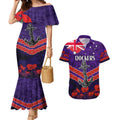 Custom Dockers Football Couples Matching Mermaid Dress and Hawaiian Shirt ANZAC Lest We Forget