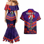 Custom Dockers Football Couples Matching Mermaid Dress and Hawaiian Shirt ANZAC Lest We Forget