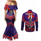 Custom Dockers Football Couples Matching Mermaid Dress and Long Sleeve Button Shirt ANZAC Lest We Forget