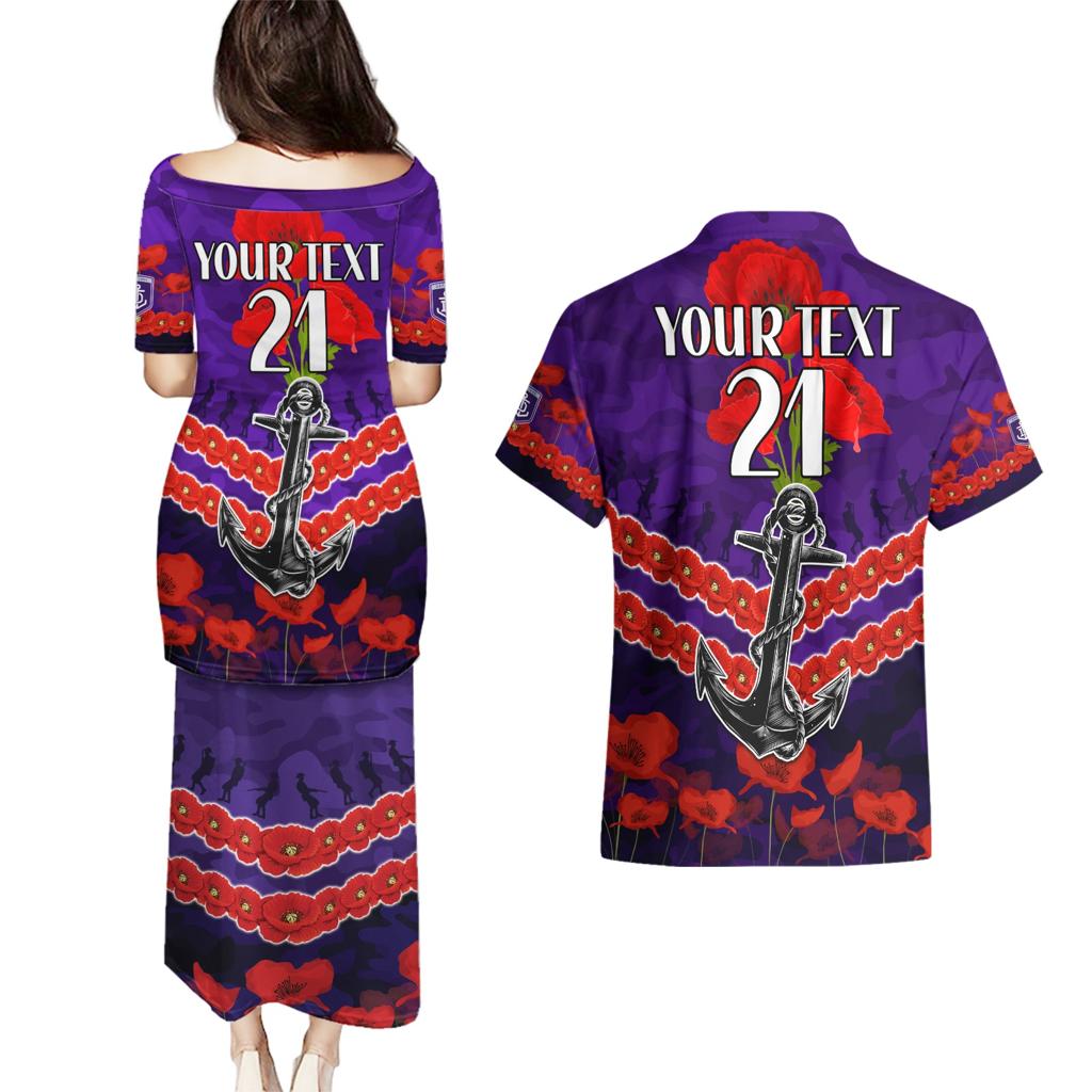 Custom Dockers Football Couples Matching Puletasi and Hawaiian Shirt ANZAC Lest We Forget
