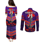 Custom Dockers Football Couples Matching Puletasi and Long Sleeve Button Shirt ANZAC Lest We Forget