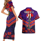 Custom Dockers Football Couples Matching Short Sleeve Bodycon Dress and Hawaiian Shirt ANZAC Lest We Forget