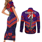 Custom Dockers Football Couples Matching Short Sleeve Bodycon Dress and Long Sleeve Button Shirt ANZAC Lest We Forget