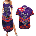 Custom Dockers Football Couples Matching Summer Maxi Dress and Hawaiian Shirt ANZAC Lest We Forget