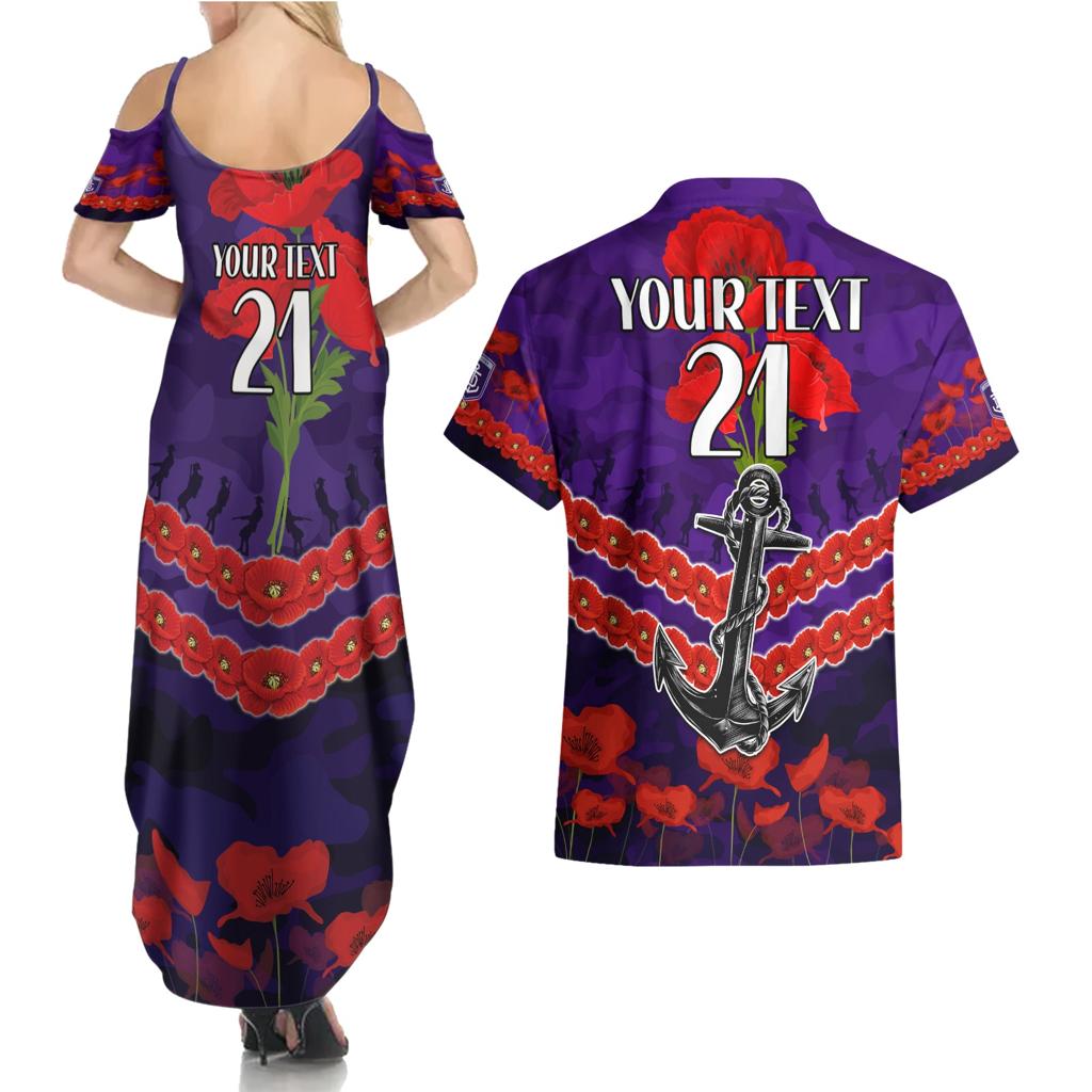 Custom Dockers Football Couples Matching Summer Maxi Dress and Hawaiian Shirt ANZAC Lest We Forget